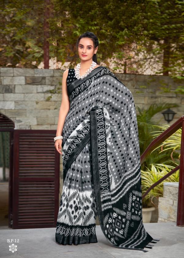 Shvetambar Black Patola Fancy Linen Silk Saree Collection